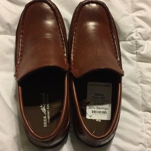 Brown size 2 boys dress shoes.